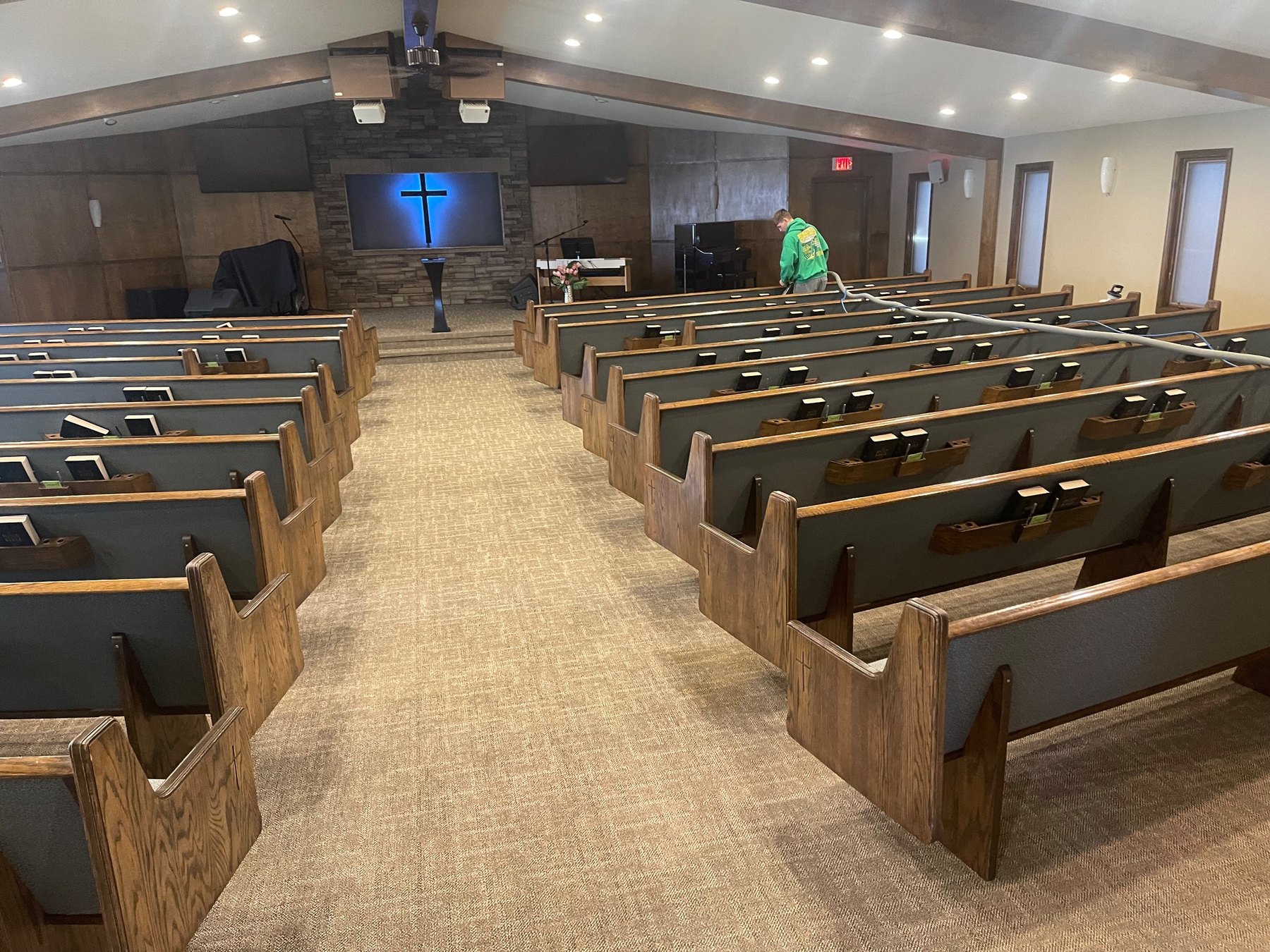 A church sanctuary between services by Sennings Cleaning Services, Inc. Springfield