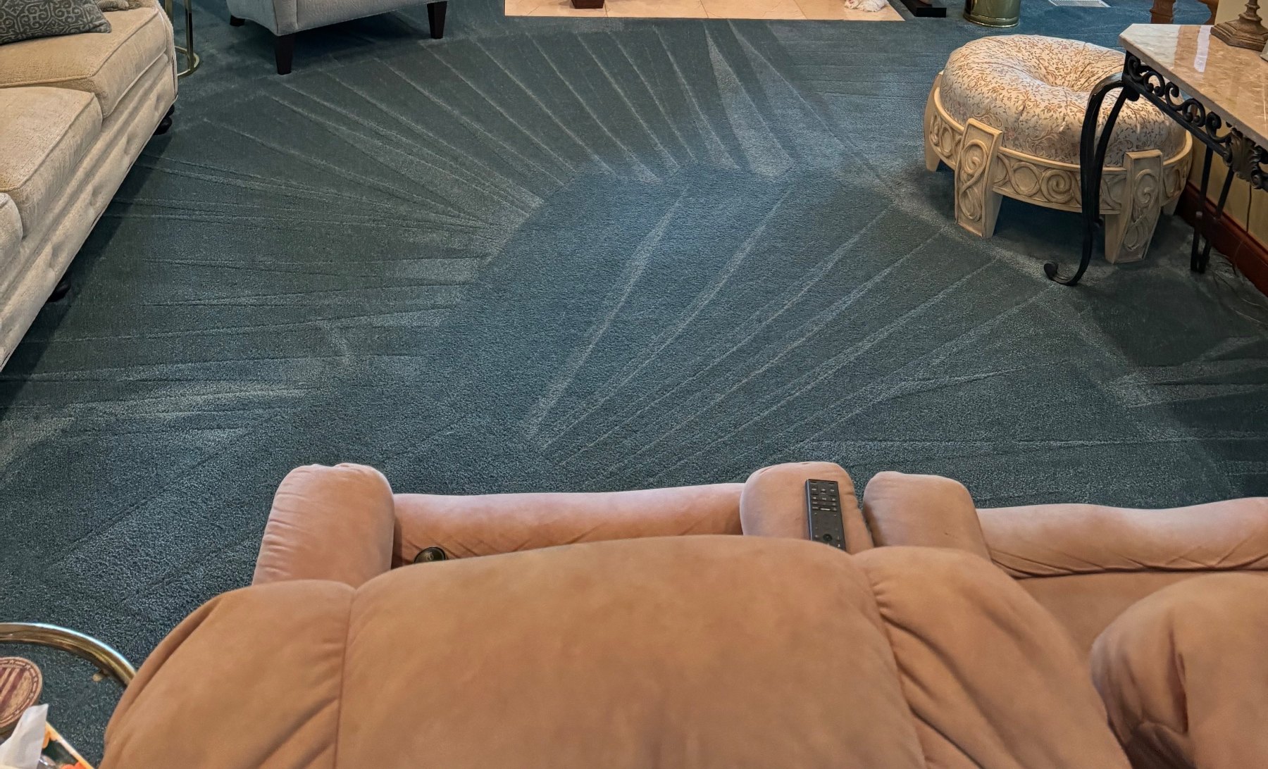 Groomed in a fan pattern by Sennings Cleaning Services, Inc. Springfield